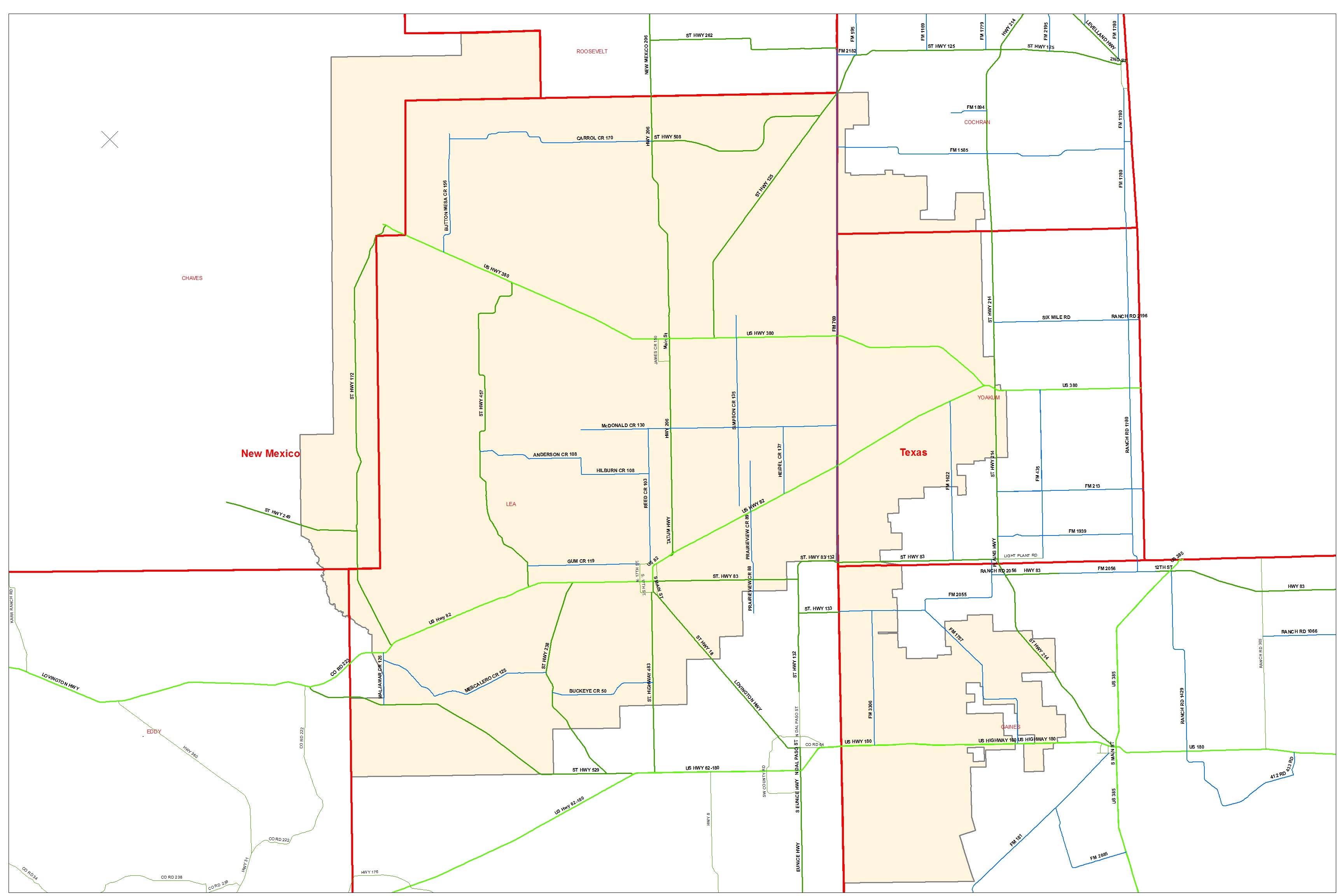 Service Area Map | Lea County Electric