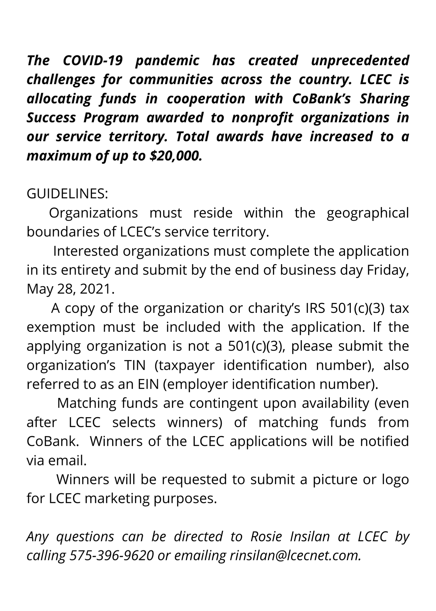 2021 sharing success guidelines